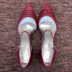 Anne Klein | Red Suede Pointy Heels